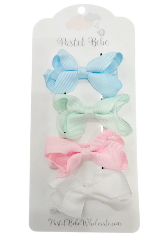 Shades of Pastel Hairbows 4 Count