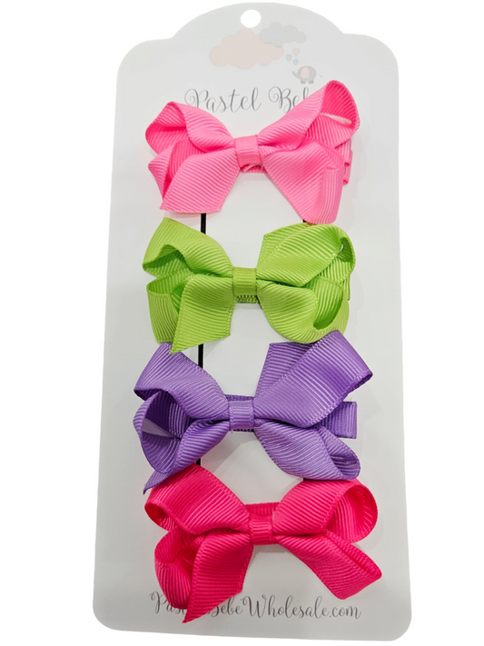 Shades of Preppy Hairbows 4 count