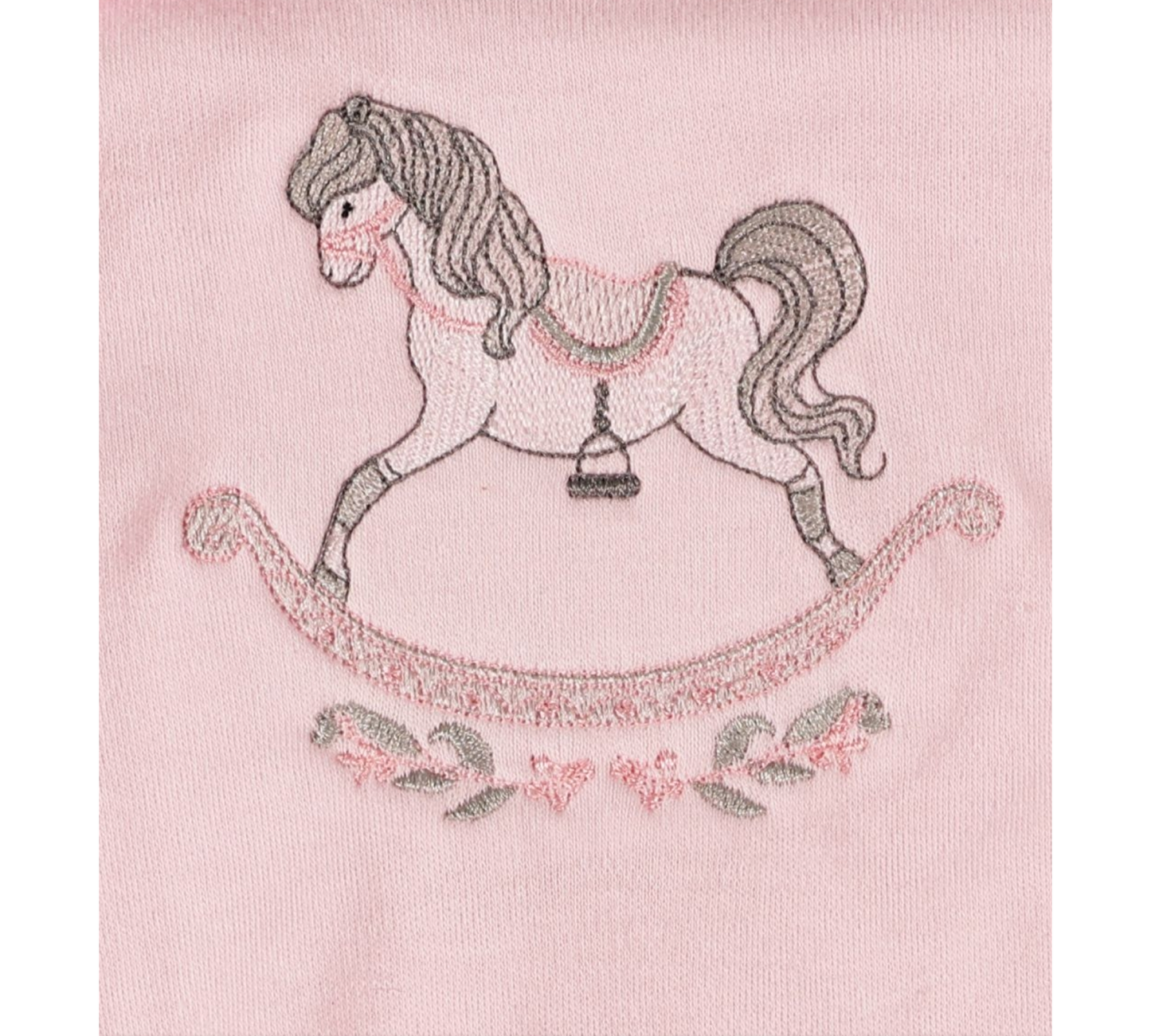 Pink Sleep Gown with Embroidered Rocking Horse